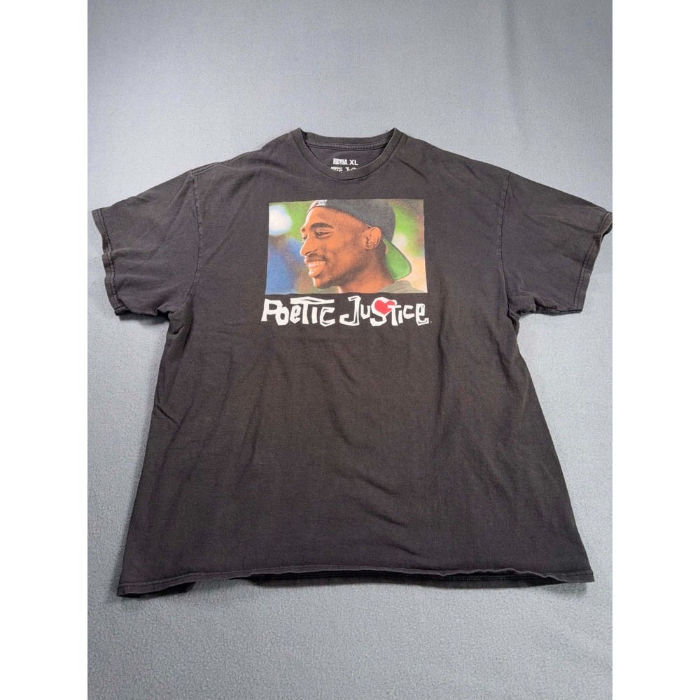 Tupac Graphic T Shirt XL Poetic Justice Movie Tee 21x25.5 Black‎